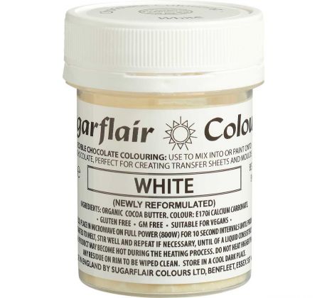 Farba Sugarflair na čokoládu 35g biela