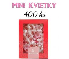 Jedlá oblátková dekorácia mini kvietky tieňované svetloružová 400ks